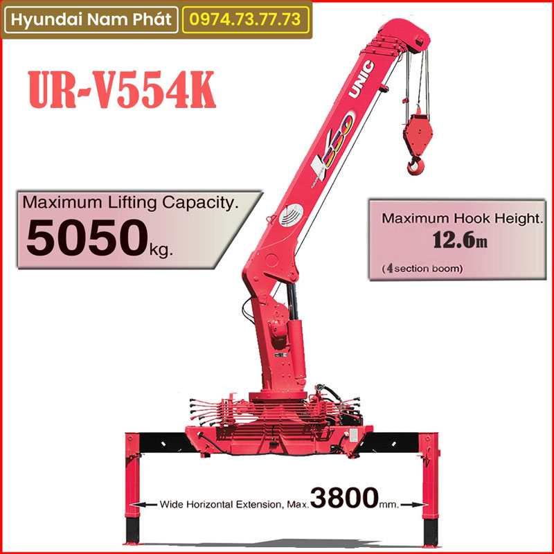 Cẩu Unic 5 Tấn 4 Khúc URV 554